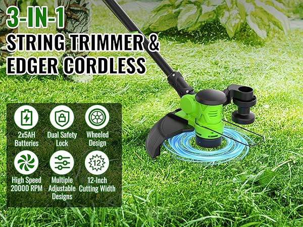 battery operated weed wacker cordless cordless string trimmer