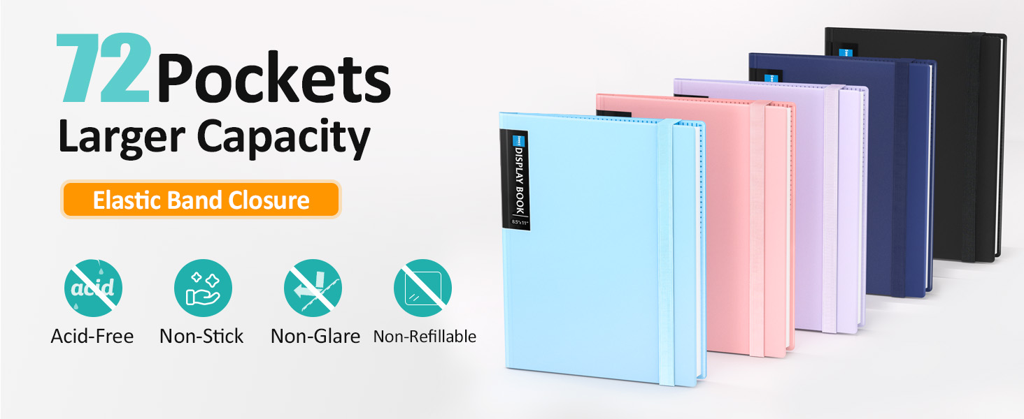 72 Pocket Binder with Plastic Sleeves