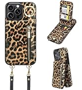 uCOLOR for iPhone 13 Pro Max Wallet Case with Card Holders for Women, Crossbody Zipper Leather Ca...