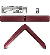 MAIDERN PU Leather Waterproof Keyboard Mouse Wrist Support Pad for Easy Typing &amp; Pain Relief, Len...