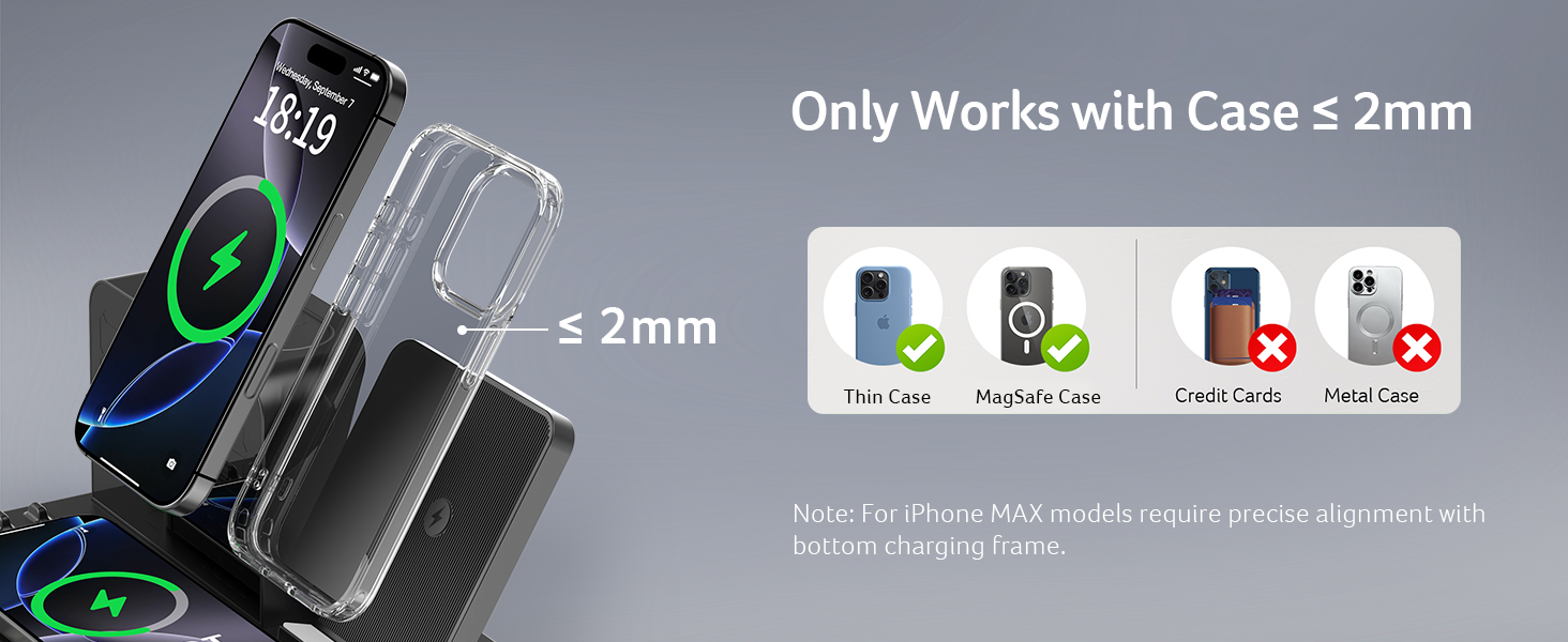 Acer 7 in 1 Wireless Charging Station with LED Night Light, Bluetooth Time Sync Clock