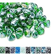 Skyflame 10-Pound Fire Glass Diamonds for Fire Pit Fireplace Landscaping, 1/2 Inch Reflective Gla...
