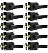 Estmoon Privacy Door Lock, 10 Pack Matte Black Keyless Door Handles Interior Heavy Duty Bed and B...