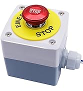 mxuteuk 22mm Waterproof Emergency Stop Push Button Switch Stainless Steel Metal estop Button IP65...