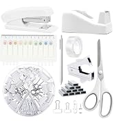 Office Supplies,White Desk Accessories,Office Supplies Set,Stapler and Tape Dispenser Set,Scissor...
