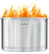 CAMPIOR Large Wood Burning Fire Pit Stove - Smokeless Outdoor Stove for Efficient Wood Fires, Cam...