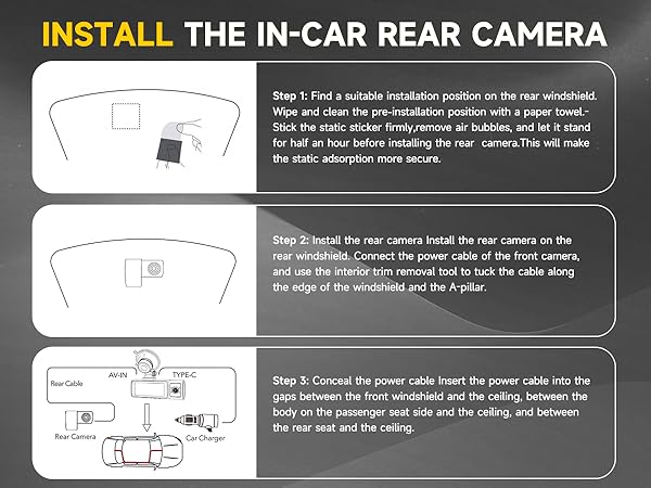 Install the in-car rear camera