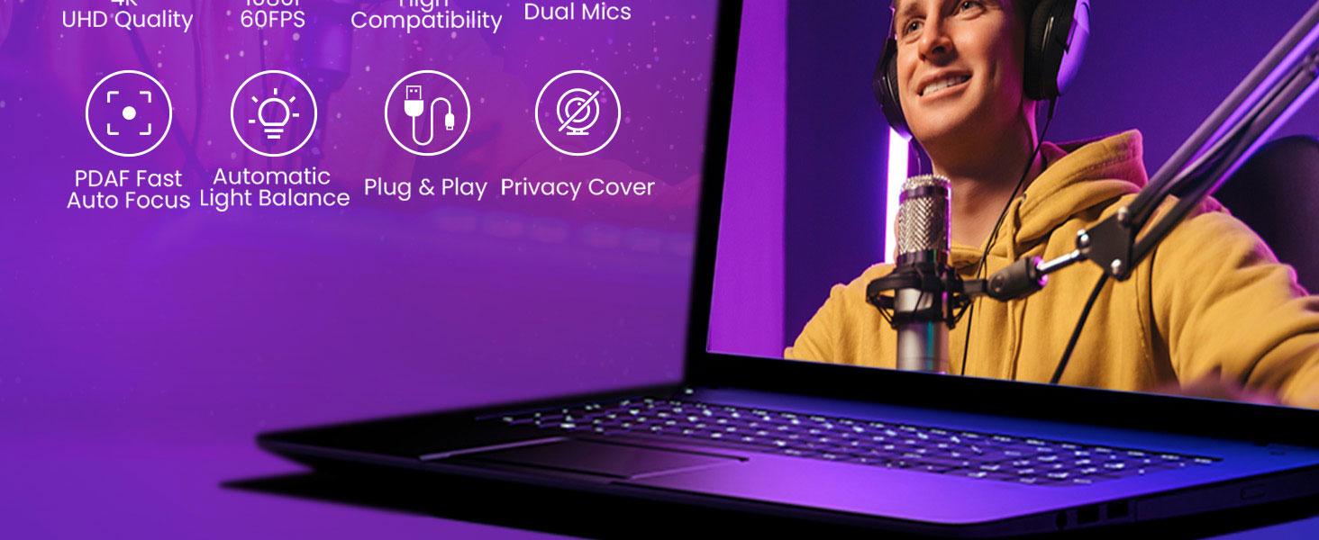 EMEET S600 4K Webcam for Streaming 