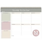 Weekly To Do List Notepad, Undated Planner with 52 Sheets (8.5''x11''), Desk Weekly Planner for W...