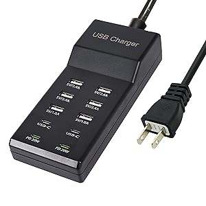 100W USB Charging Station with 10-Port(6 USB-A Port&amp;amp;2 USB-C Port&amp;amp;2 PD20W)