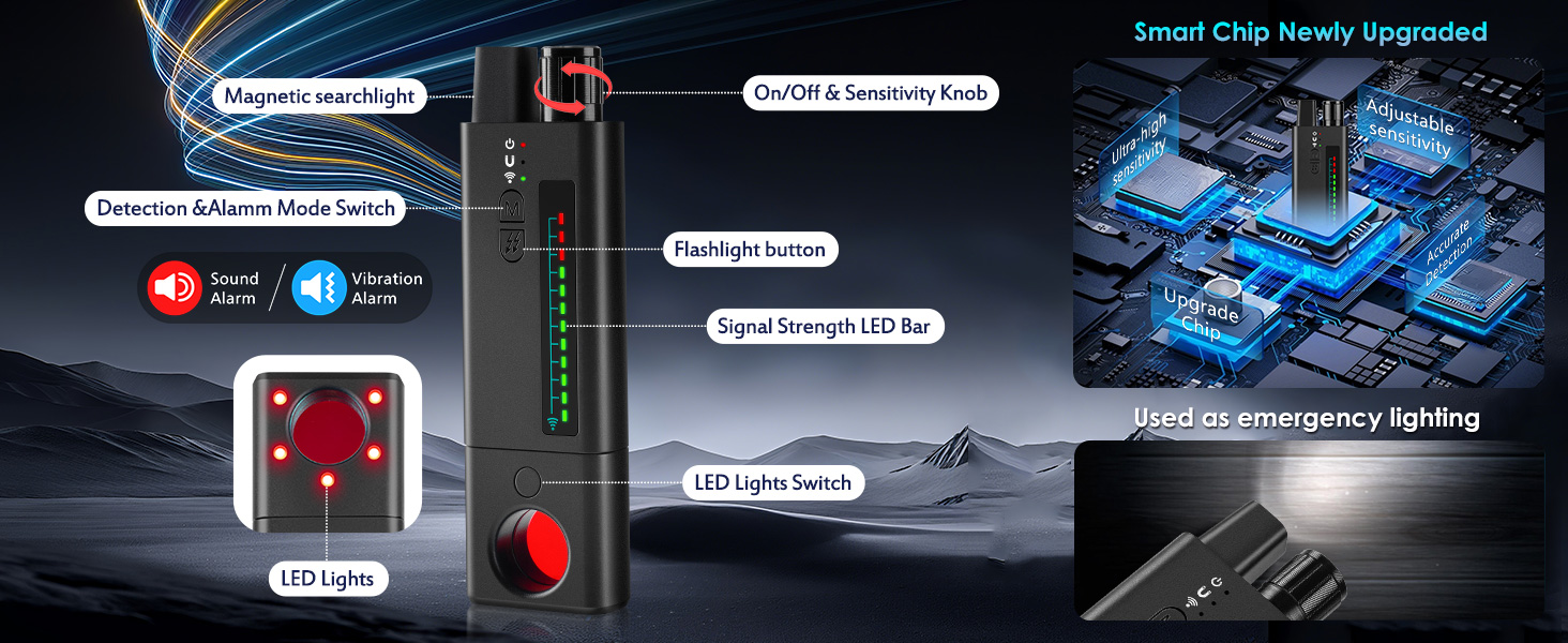 hidden bug detector bug finder tracker detector camera finder electronic bug detector