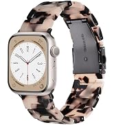 V.R.HOPE Resin Watch Band Compatible with Apple Watch Band for Women 38mm 40mm 41mm Tortoise Meta...