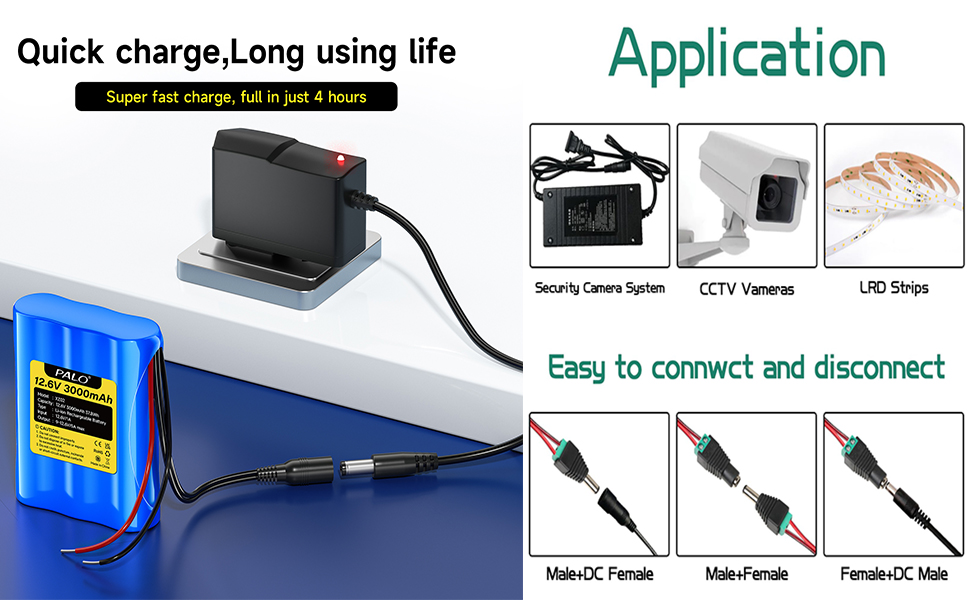 12V 3000mAh Rechargeable Battery Pack