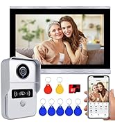 Wireless WiFi Video Doorbell Intercom System, 1080P Night Vision Doorbell Camera with Monitor, 10...