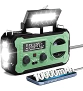 Hand Crank Emergency Radio, 10000mAh Weather Radio with AM/FM/NOAA, Solar Prower, SOS Alarm, Phon...