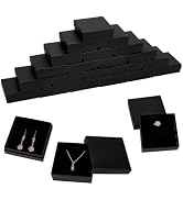 PH PandaHall 50pcs Jewelry Gift Boxes Cardboard Black Jewelry Boxes Small Bracelet Display Box Ne...