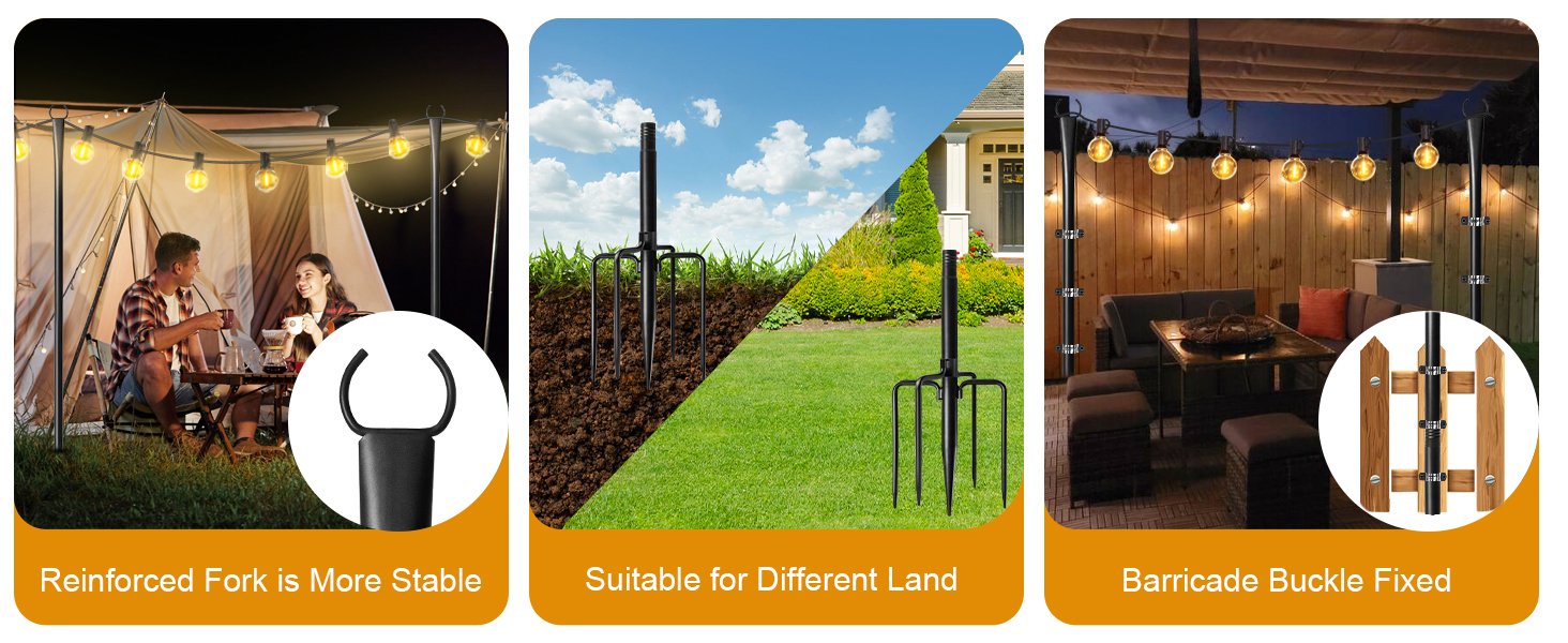 poles for outdoor string lights