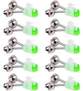 10 PCS Silver Fishing Rod Bells Double Bell 1.89 Inch Green Galvanized Fish Bite Alarm Portable R...