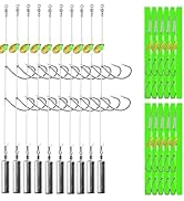 DAMIDEL 10Pcs Drop Shot Ready Rigs Kit with 2 Fishing Wacky Hooks,No Snag Skinny Sinker(1/2oz,3/8...