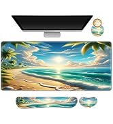 Lauspuck Large Mouse Pad and Keyboard Wrist Rest, Extended Mouse Pad with Wrist Support Ergonomic...