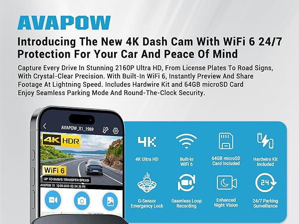 AVAPOW DASH CAM