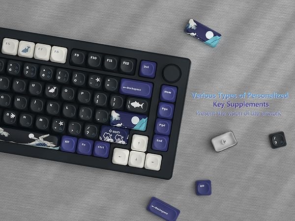 Kanagawa Black PBT Keycaps