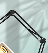 KMDES 12X Magnifying Glass with Light, Ultra Long 3 Section Swing Arm LED Desk Lamp with Large Cl...