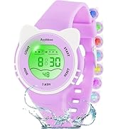 Ayybboo Kids Digital Watches for Girls Boys, 7 Color Lights Waterproof Cute Wristwatches for Kids...