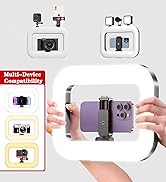 Portable Ring Light,Handheld Selfie Light Kit,LED Phone Video Stabilizer Light with 8000mAh Batte...