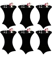 JALANCY 6 Pack Cocktail Spandex Tablecloth 32"x43" Black Stretch Square Corners Cocktail Table Co...