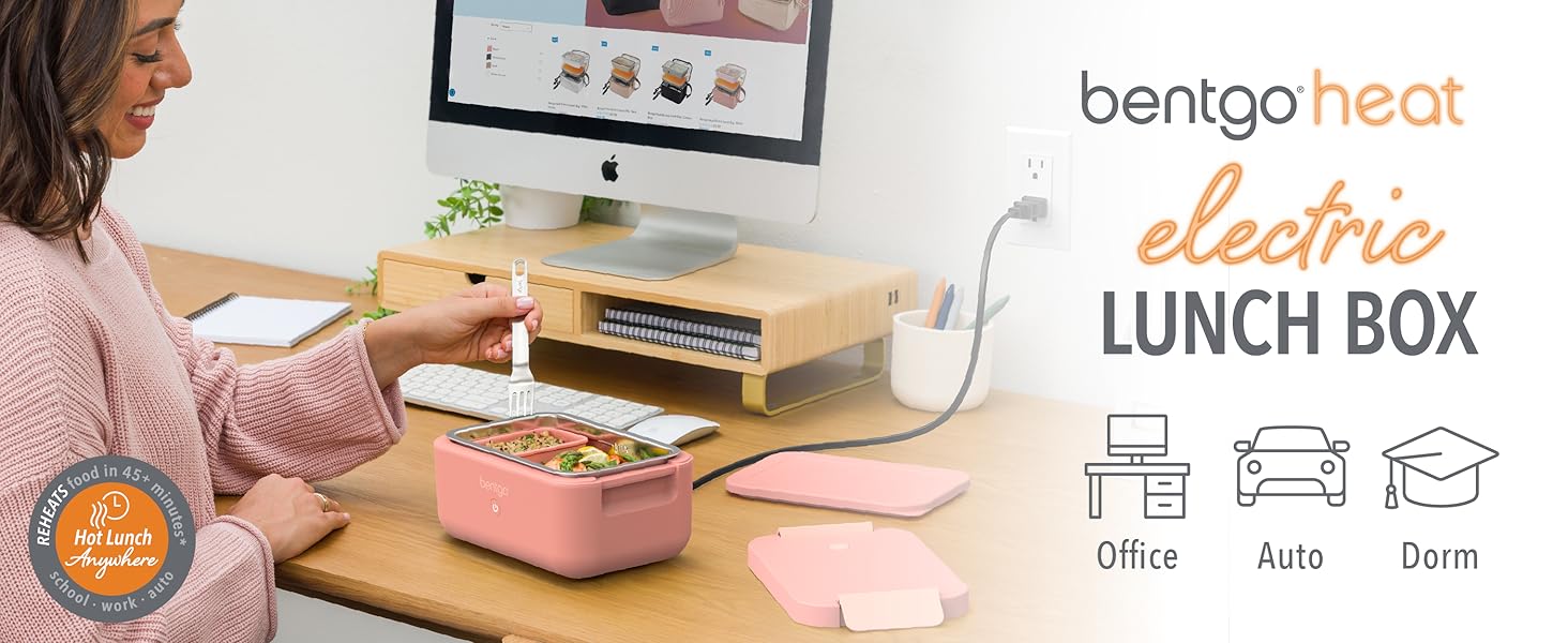 bentgo, bentgo heat, bentgo electric lunch box for office, auto, job site, heated lunch box