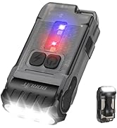 BORUIT V15 LED Small Powerful EDC Flashlight with Warm White Red Light,Bright 1200LM USB C Rechar...