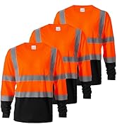 ProtectX High Visibility Long Sleeve Shirts Reflective Hi Vis Safety Shirt for Men Women Class 2-...