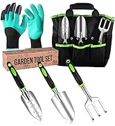 Heavy Duty Garden Tool Set - Gardening Tools Set with Bag and Non-Slip Rubber Grip - Garden Hand ...