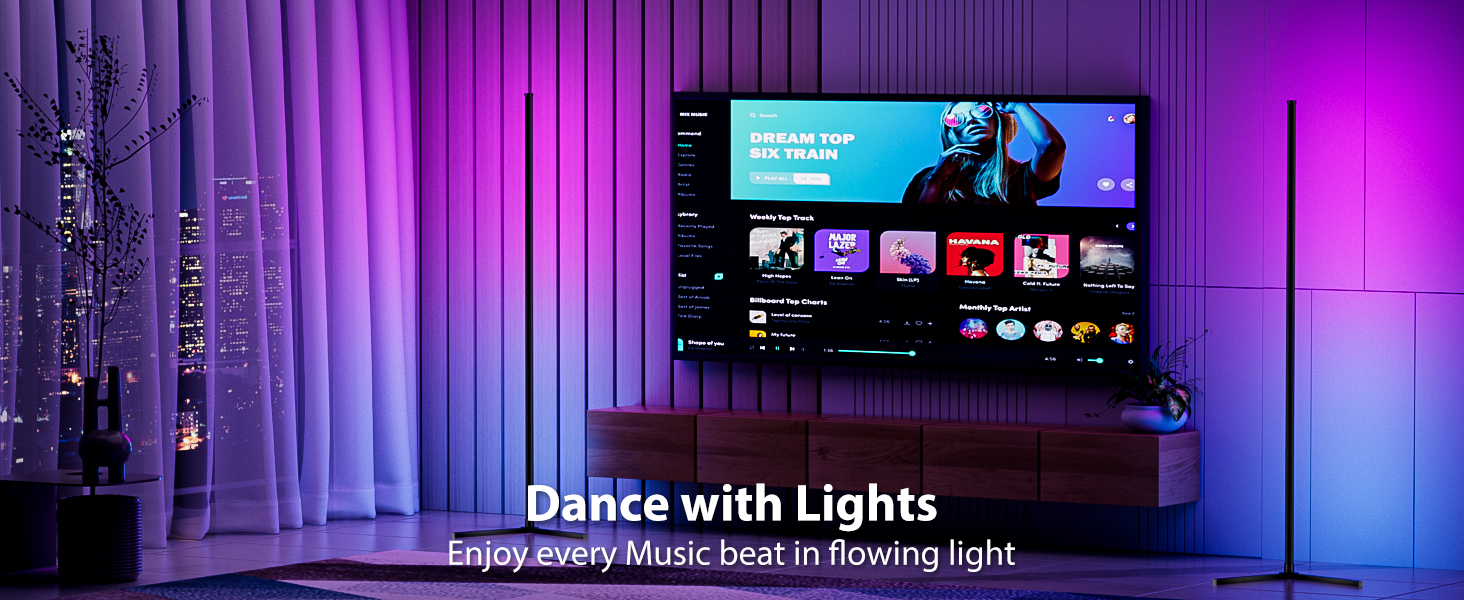 DIY Modern Floor Lamp with Music Sync