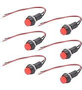 TWTADE 6PCS Micro Lock self-Locking ON-Off Push Button Switch with 20cm Leads PBS-11A-X-R