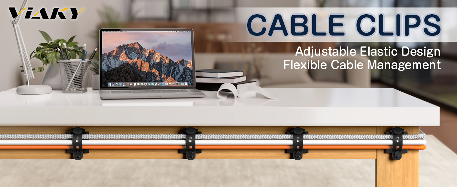under desk cable management clips black with screw hole and 3m tape