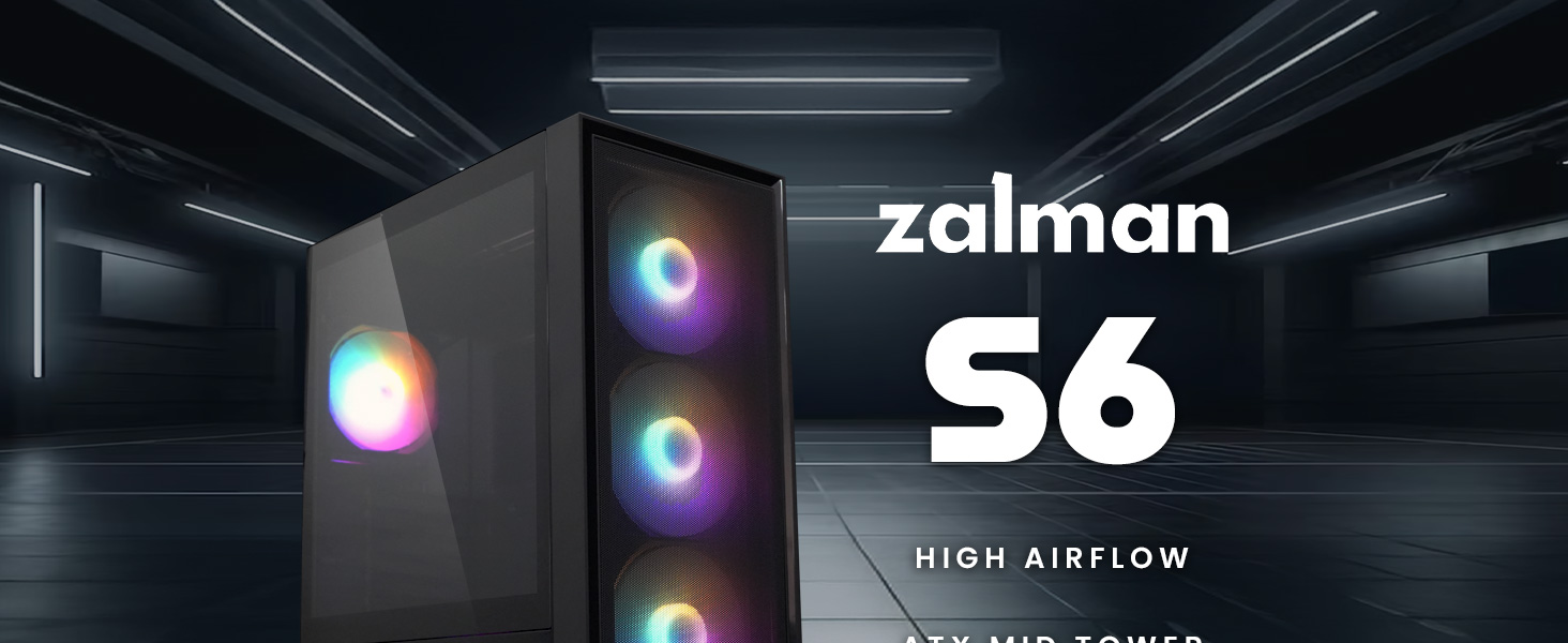 Zalman S6 ATX Mid Tower RGB Gaming PC Case