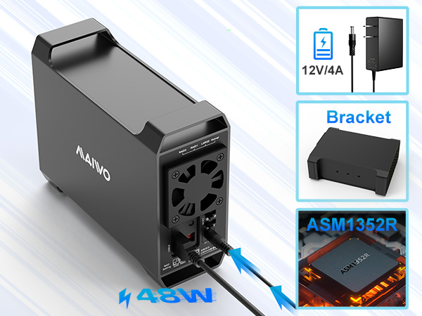 maiwo 2 bay das raid enclosure usb c to 3.5 sata hdd enclosure dual bay