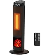 23" Space Heater, 1500W Portable Heaters for Indoor Outdoor Use, Fast Heating with 70° Oscillatio...
