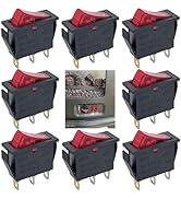 Lighted On/Off 120V 3-Prong Plug Rocker Switches (Model 120927-24) - Perfect for FMI Desa Electri...