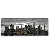 New York Mouse Pad with Stitched Edge for Gaming and Work, Keyboard Desk Mat, Easy Clean Laptop D...