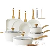 SENSARTE Nonstick Ceramic Cookware Set 23-Piece, Healthy Pots and Pans Set, Non-toxic Kitchen Coo...