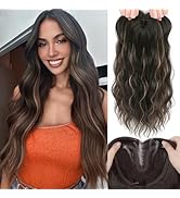 Hair Toppers for Women, 20 Inch Hand Tied Breathable Toppers Hairpieces for Women with Thinning C...