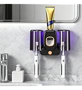Rechargeable Toothbrush Holder,Wall Mounted Automatic Toothbrush Cleaning Tool with Toothpaste Di...