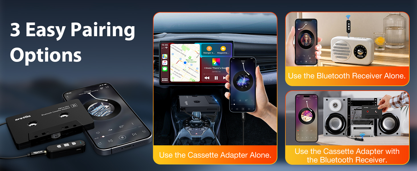 Arsvita Car Audio Cassette to Aux Adapter