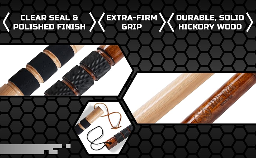 Two tire-air-check tools next to each other. Text reads: "Solid wood."