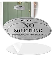 2 Pack No Soliciting Sign for House, Self-Adhesive Metal No Soliciting Signs for Front Door, Home...