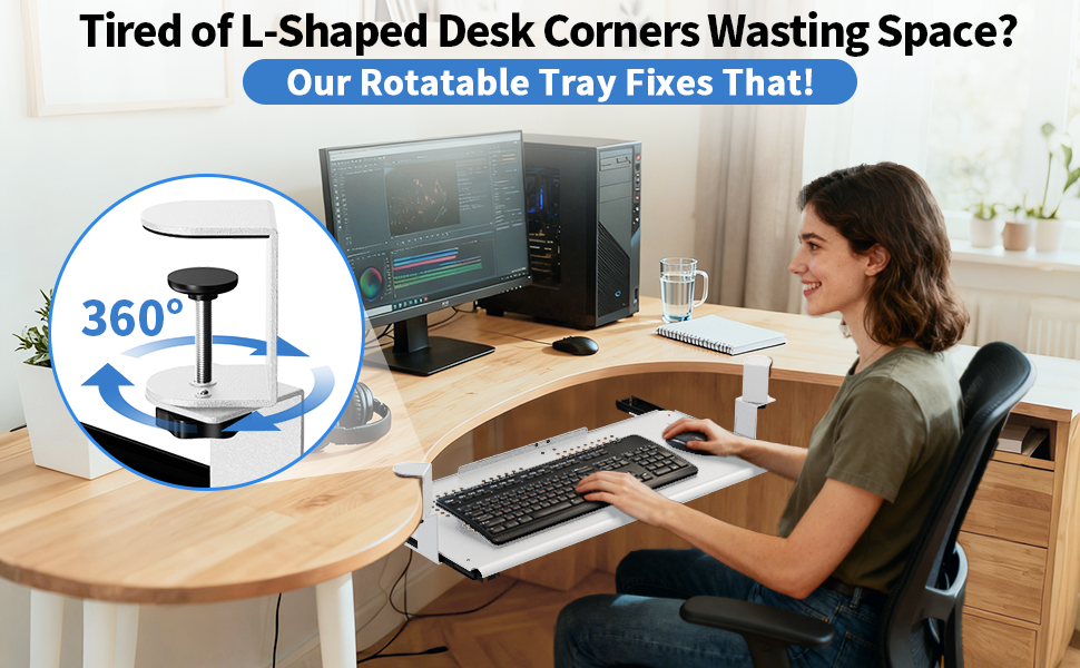 keyboard tray under desk