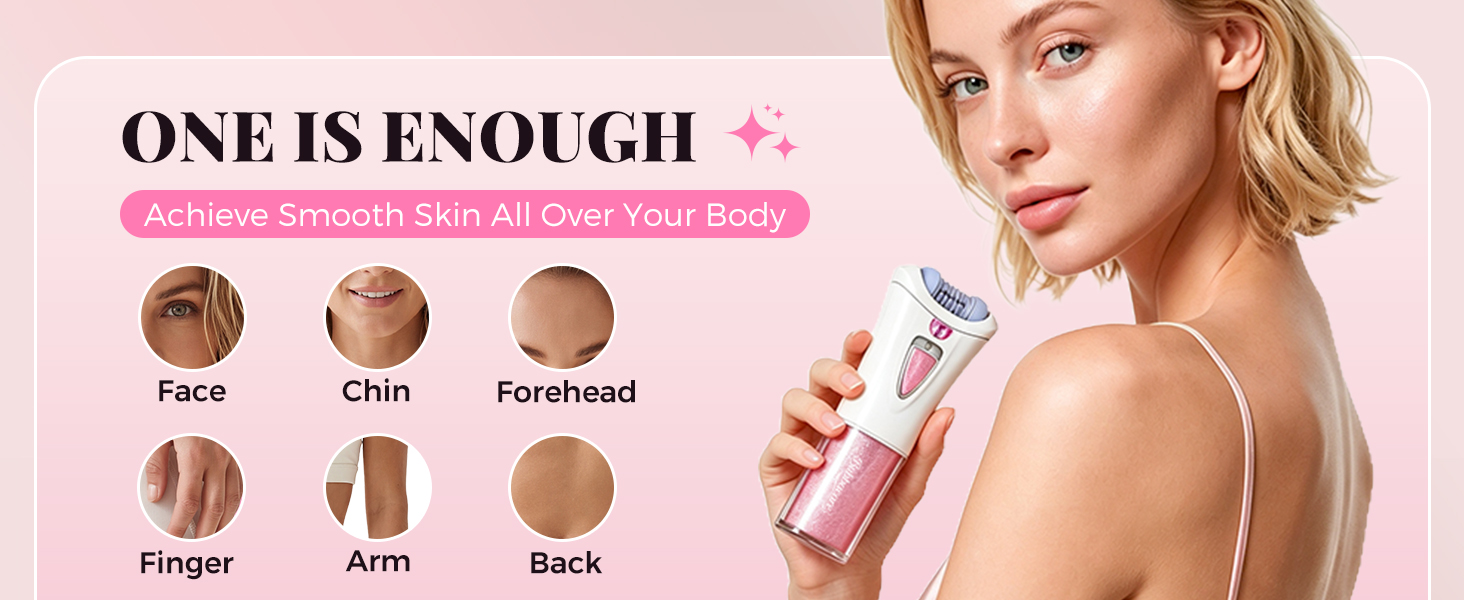Mini Epilator for Face, Lip, Chin, Arms and Bikini Area, Included Cleaning Brush and Storage Bag